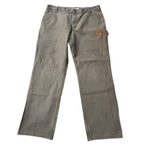 Vintage Y2K Carhartt Workman‎ Pants (Sz 40x32) Paint Distressed Gray Denim Jeans